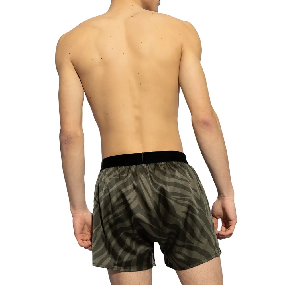 Zebra-Print Stretch-Silk Boxers